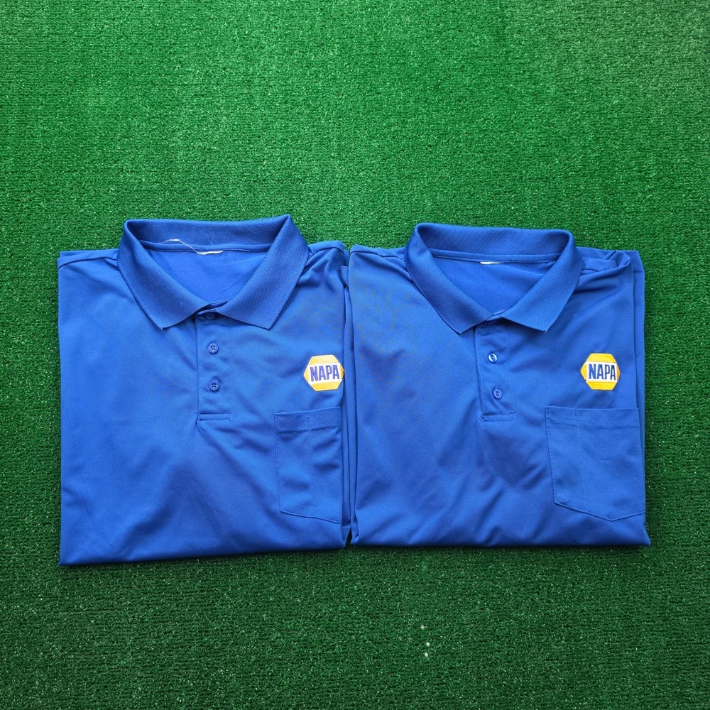 NAPA Auto Parts Employee Polo Shirt Mens 2XL Blue Uniform Bundle Lot of 2